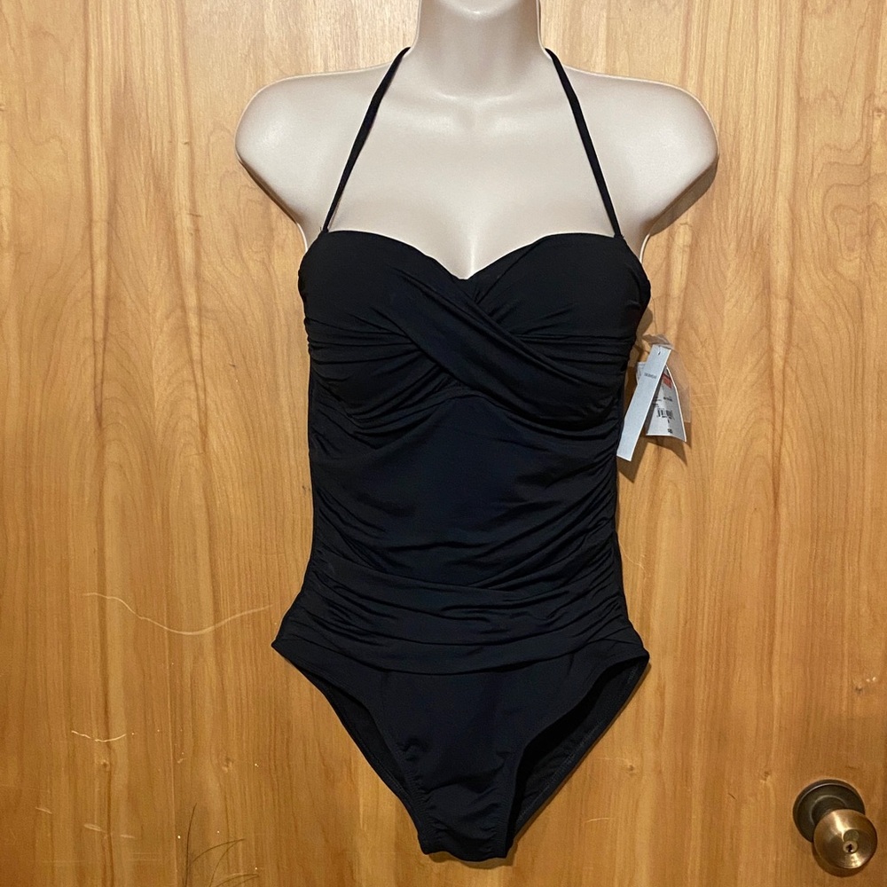 Liz Claiborne Elegant Black One-Piece Swimsuit